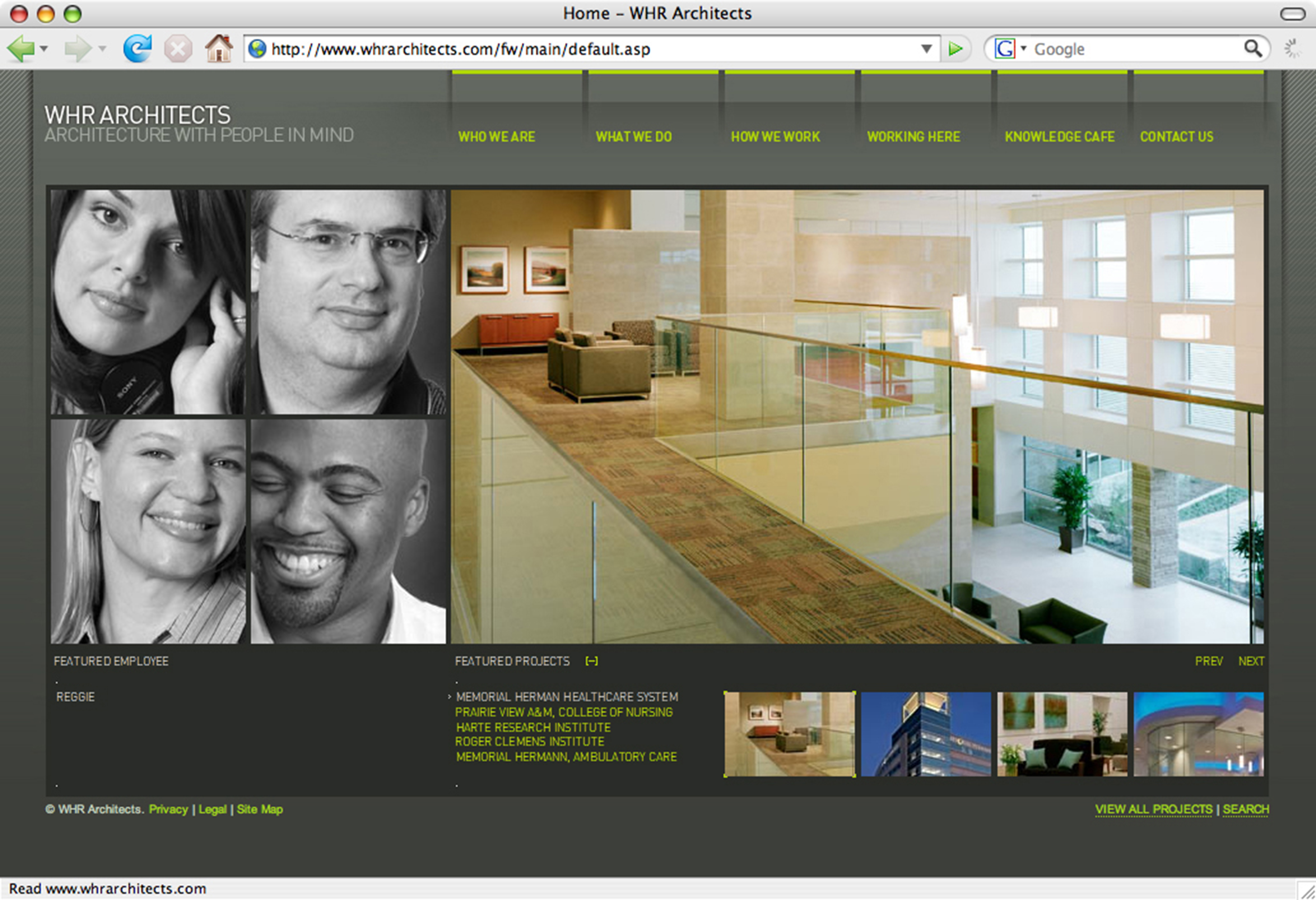 WHR Architects Web Site image