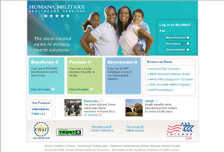Humana Military Healthcare Services Web Site image