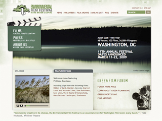 Environmental Film Festival Web site image