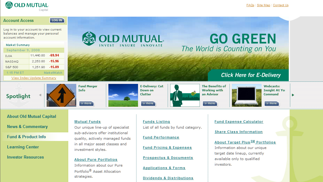 Old Mutual Capital Retail Investor Website image