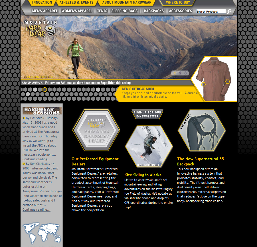 Mountain Hardwear Web Site image