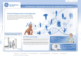 GE Healthcare's 2007 RSNA Microsite image