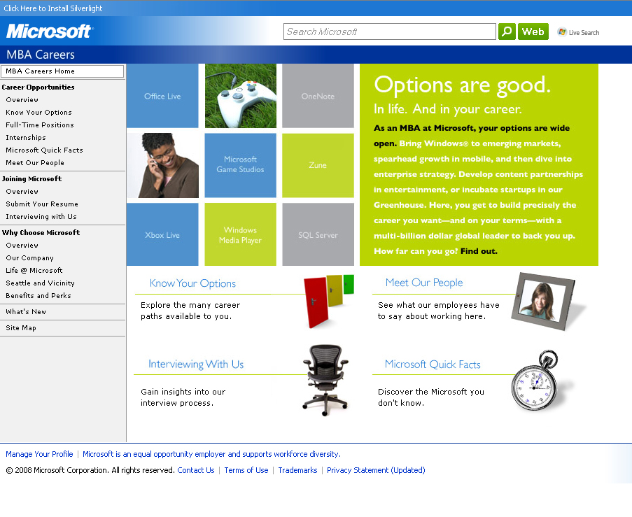 Microsoft MBA Site image