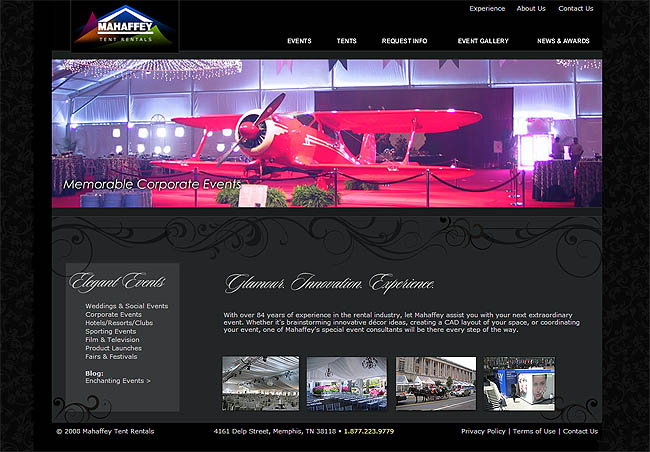 Mahaffey Special Events Website image