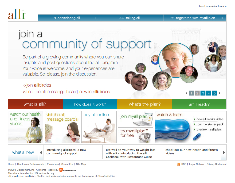 GlaxoSmithKline's MyAlli.com image