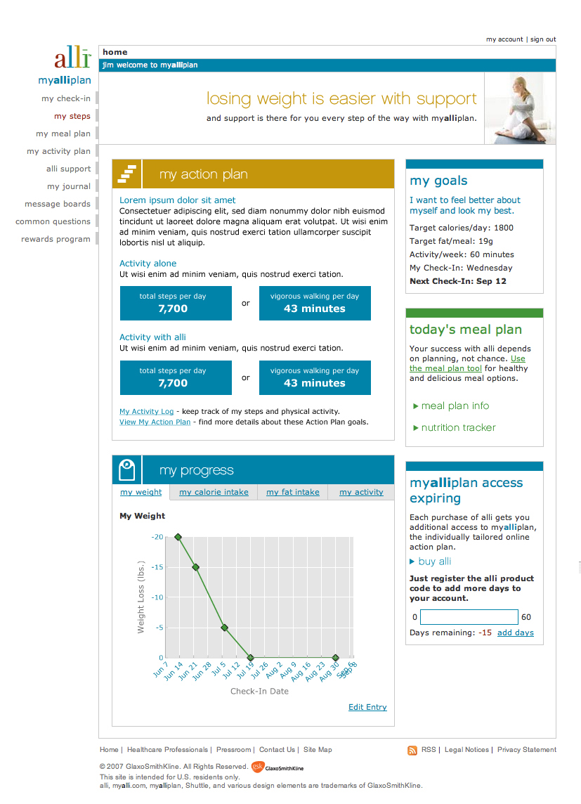 GlaxoSmithKline's MyAlliPlan.com image