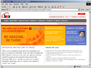 BEA Systems Corporate Web Site image