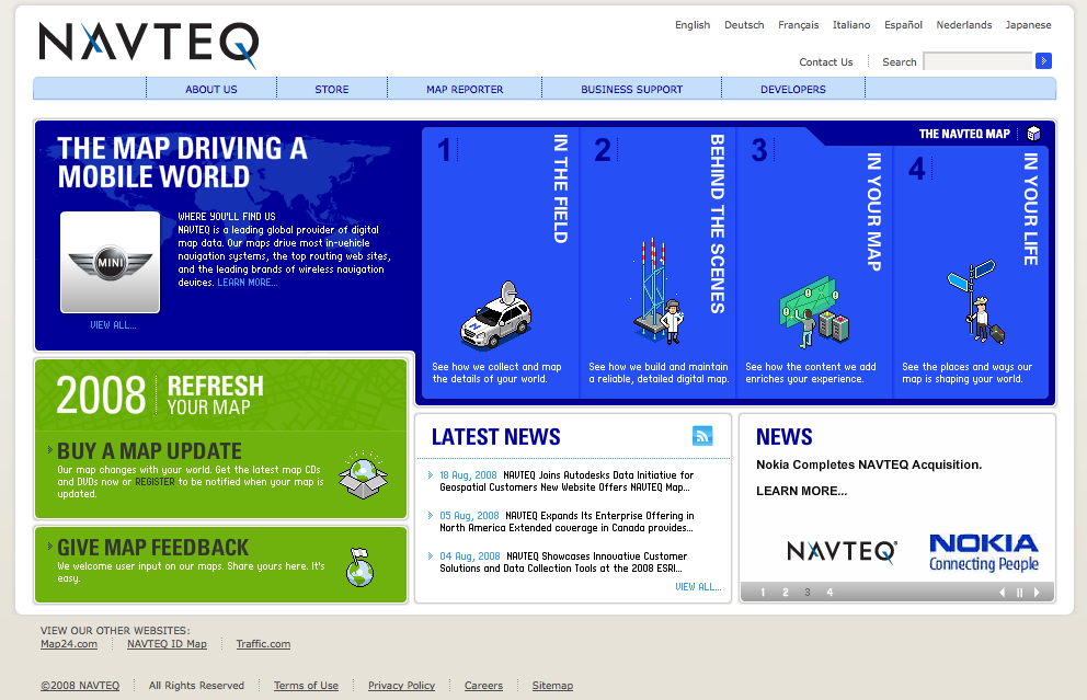 NAVTEQ Web site image