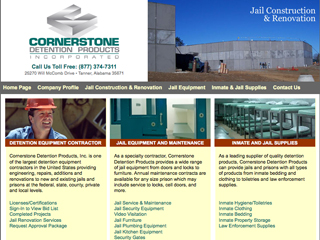 Cornerstone Detention Products Website image