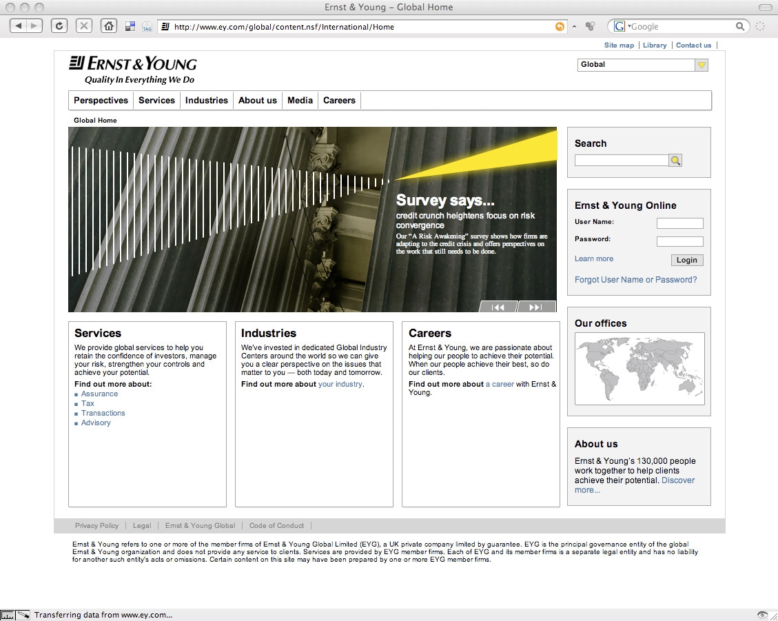 Ernst & Young Global Site image