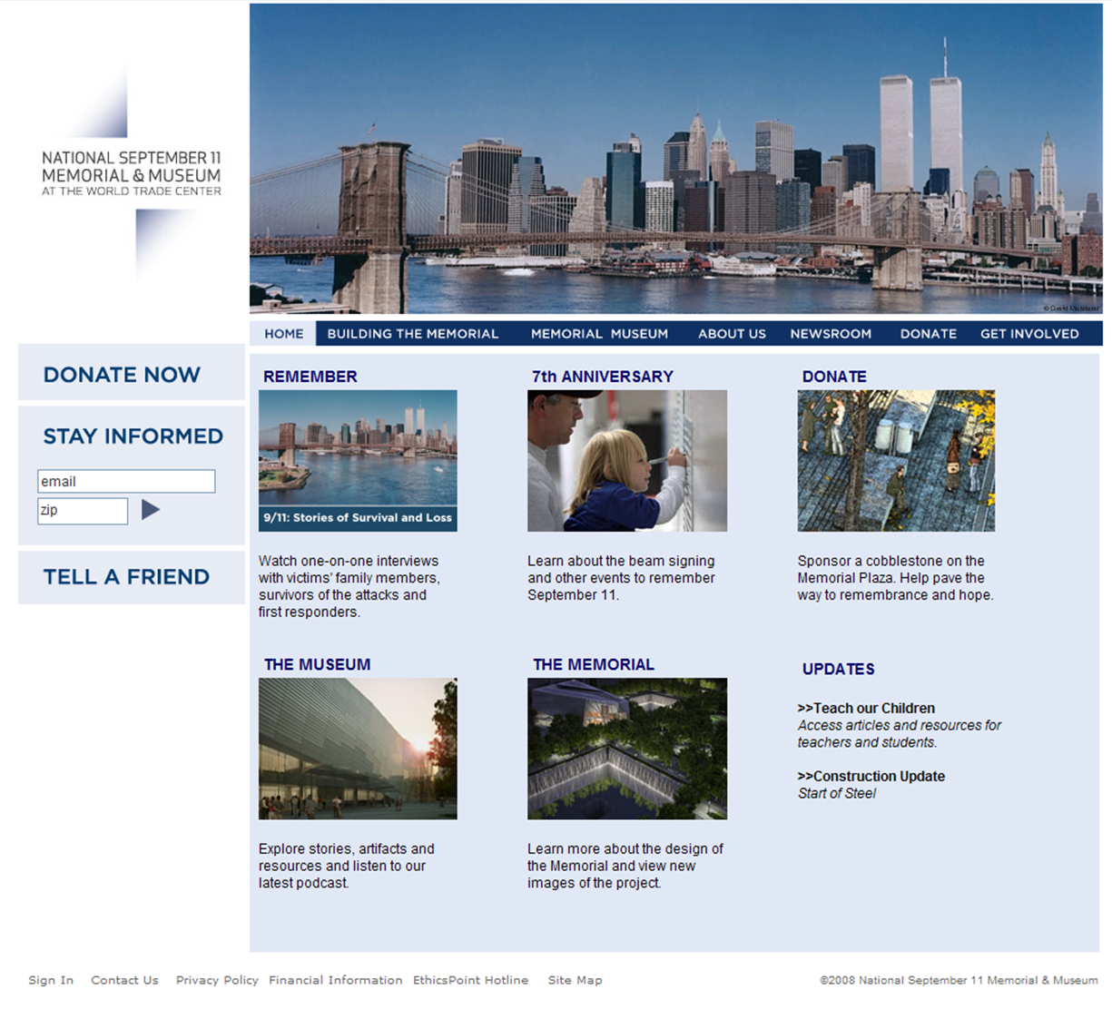 World Trade Center Foundation Web Site image