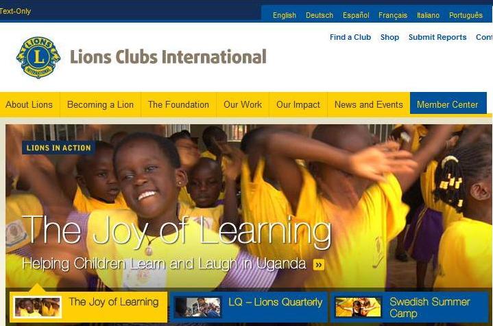 Lions Clubs International Web site image