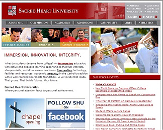 Sacred Heart University website image
