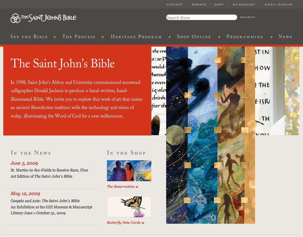 Saint Johns Bible website image