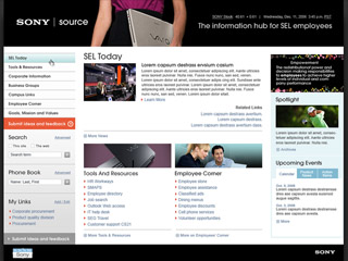 Sony Corporate Intranet Redesign image