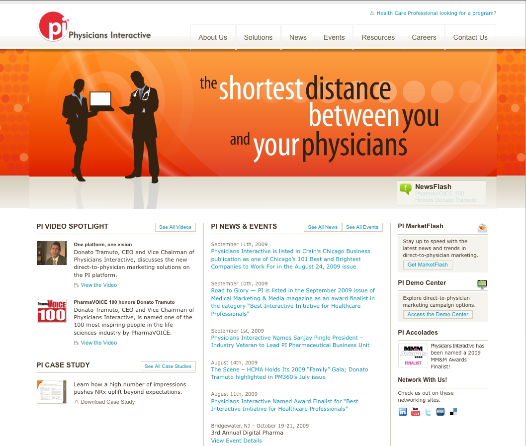 Physicians Interactive Corporate Website image
