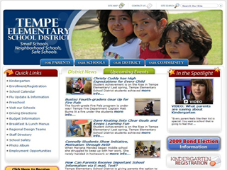 Tempe Elementary School District Website image