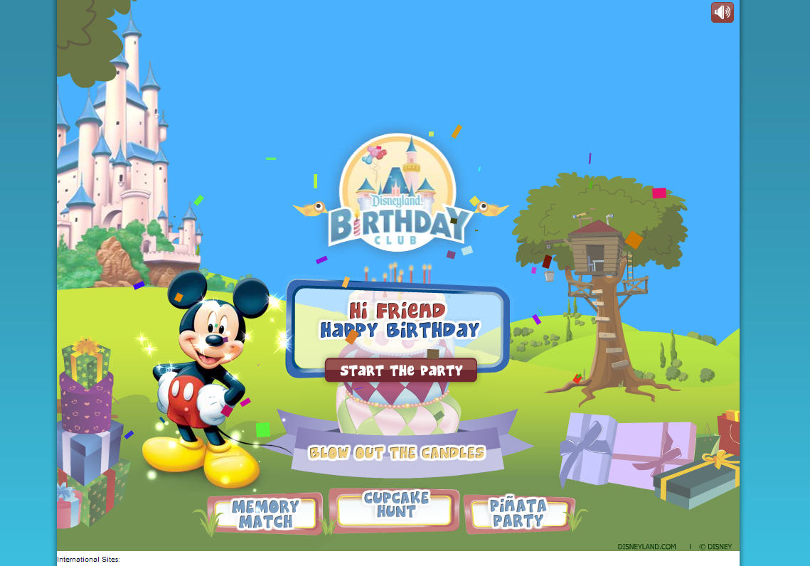 Disneyland Birthday Club Website - Virtual Birthday Party image