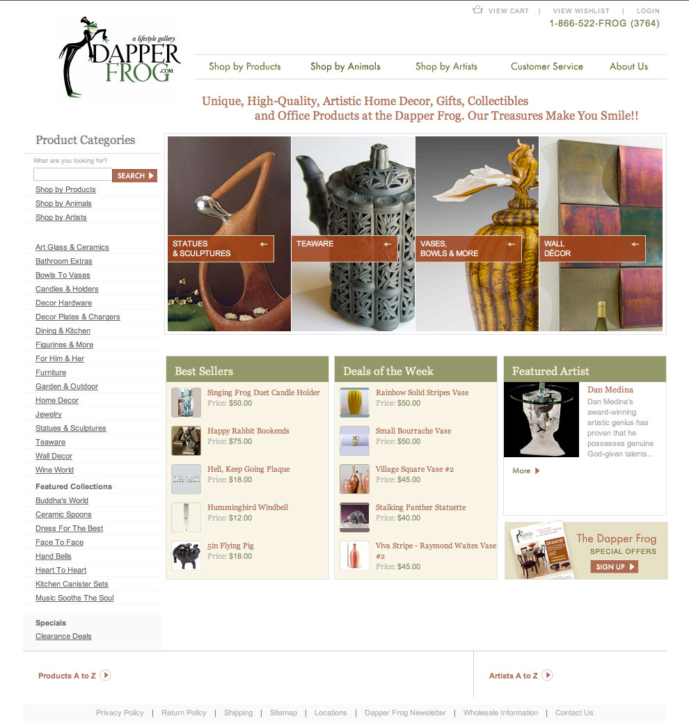 Dapper Frog Retail Website image