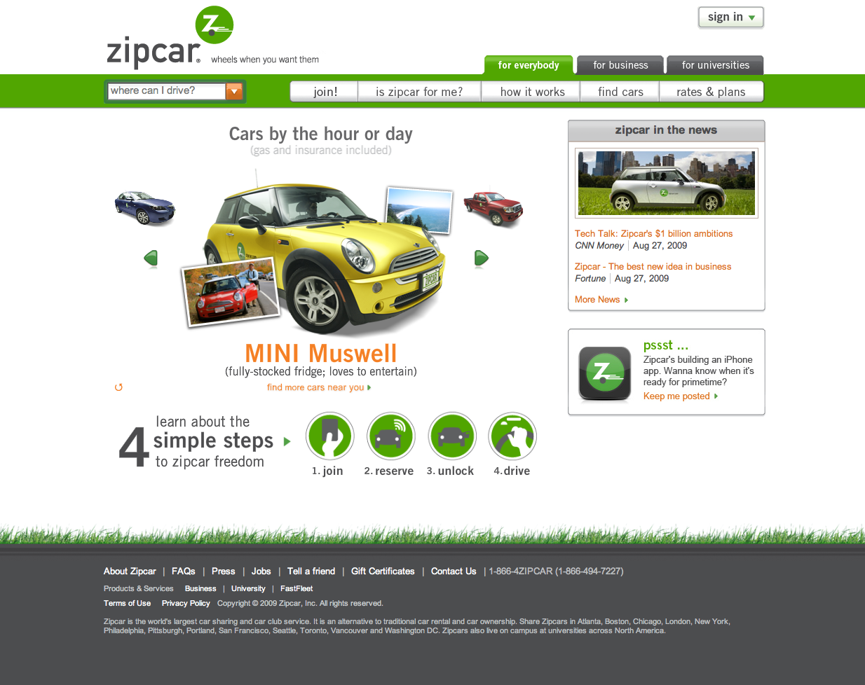 Zipcar.com Redesign image