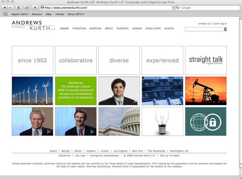 Andrews Kurth Web Site image