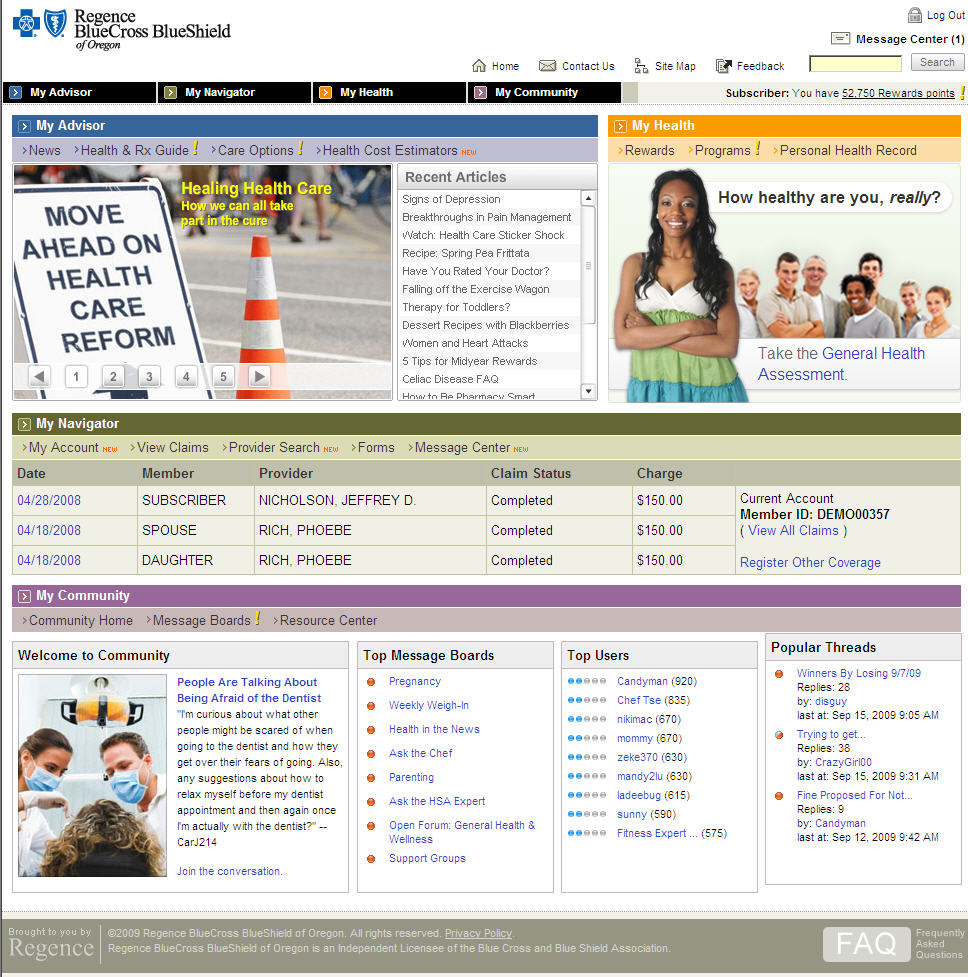 myRegence.com image