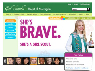 Girl Scouts Heart of Michigan Website image