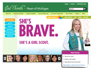 Girl Scouts Heart of Michigan Website image