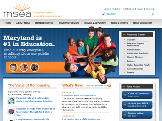 Maryland State Education Association (MSEA) Web site image
