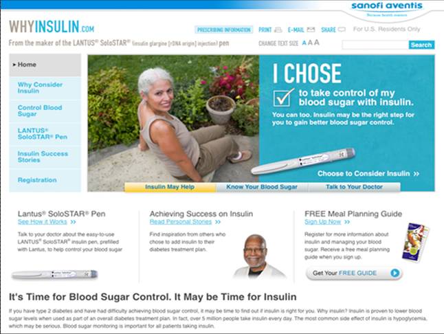 Sanofi-aventis WhyInsulin.com Microsite (Lightly Branded) image