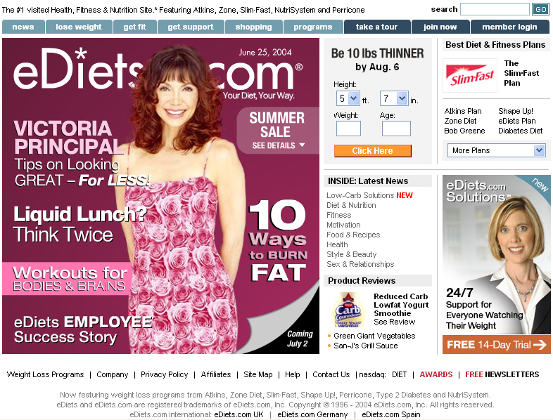 eDiets.com Web Site image