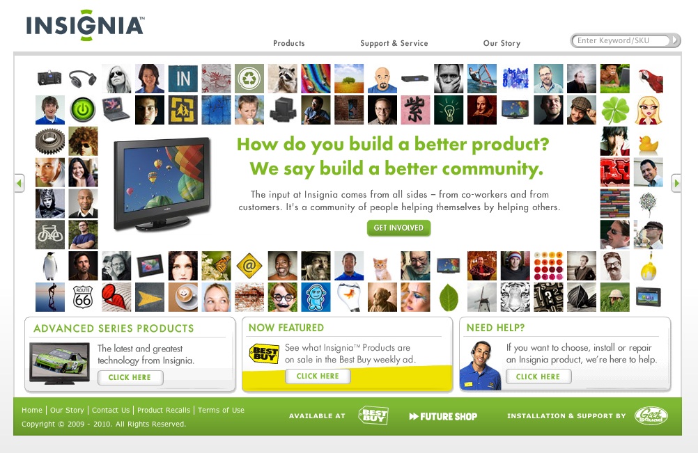 Insignia Products Website image