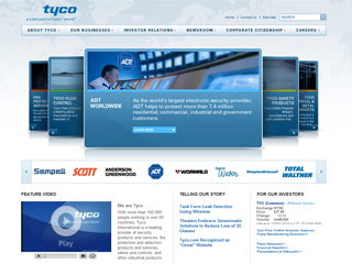 Tyco International Ltd. Website Redesign image