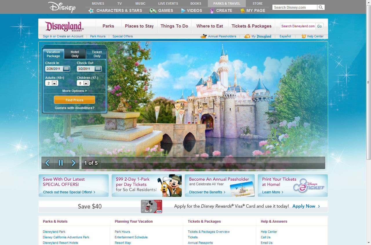 Disneyland Next Generation Website image