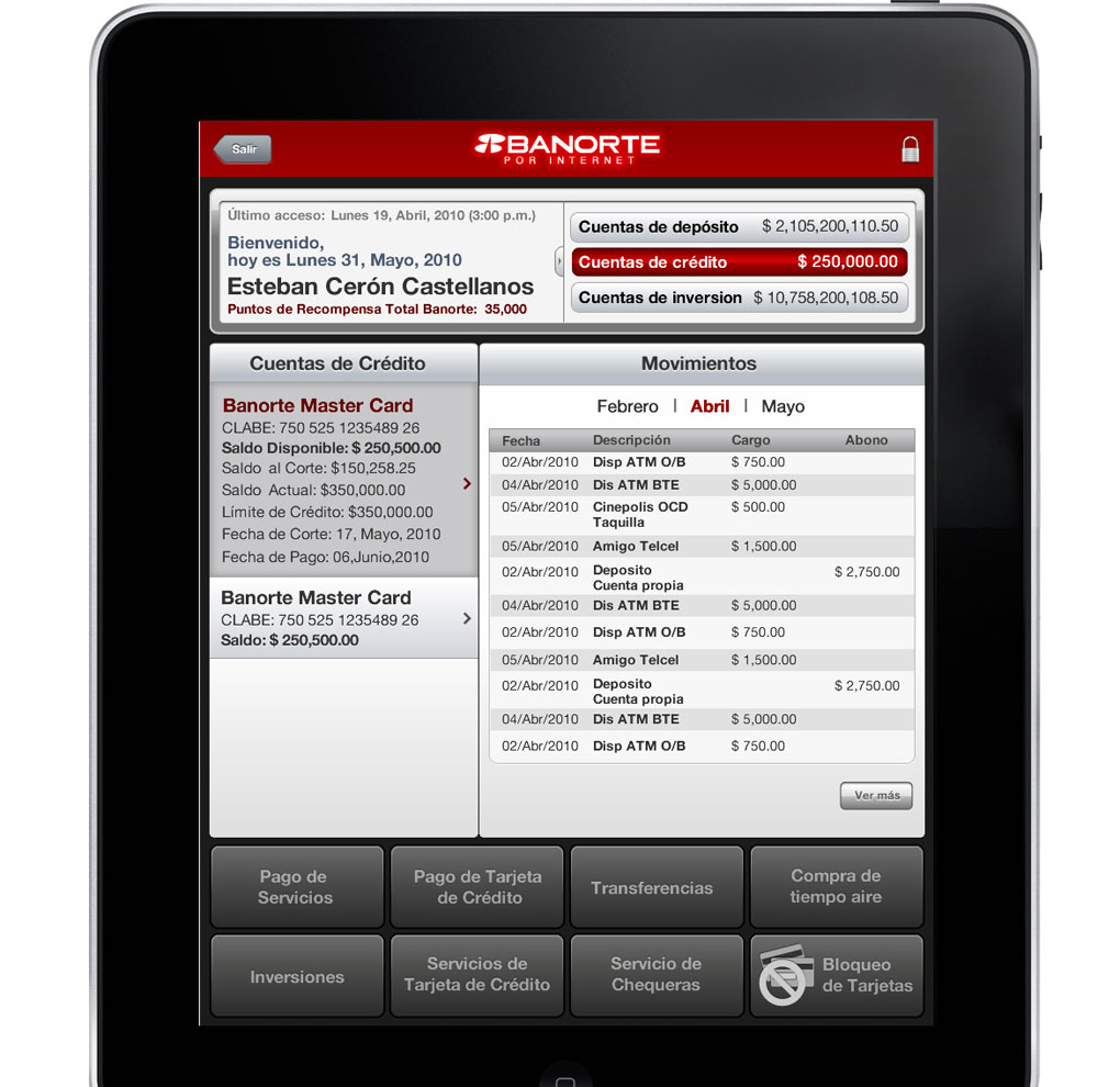 Banorte iPad image