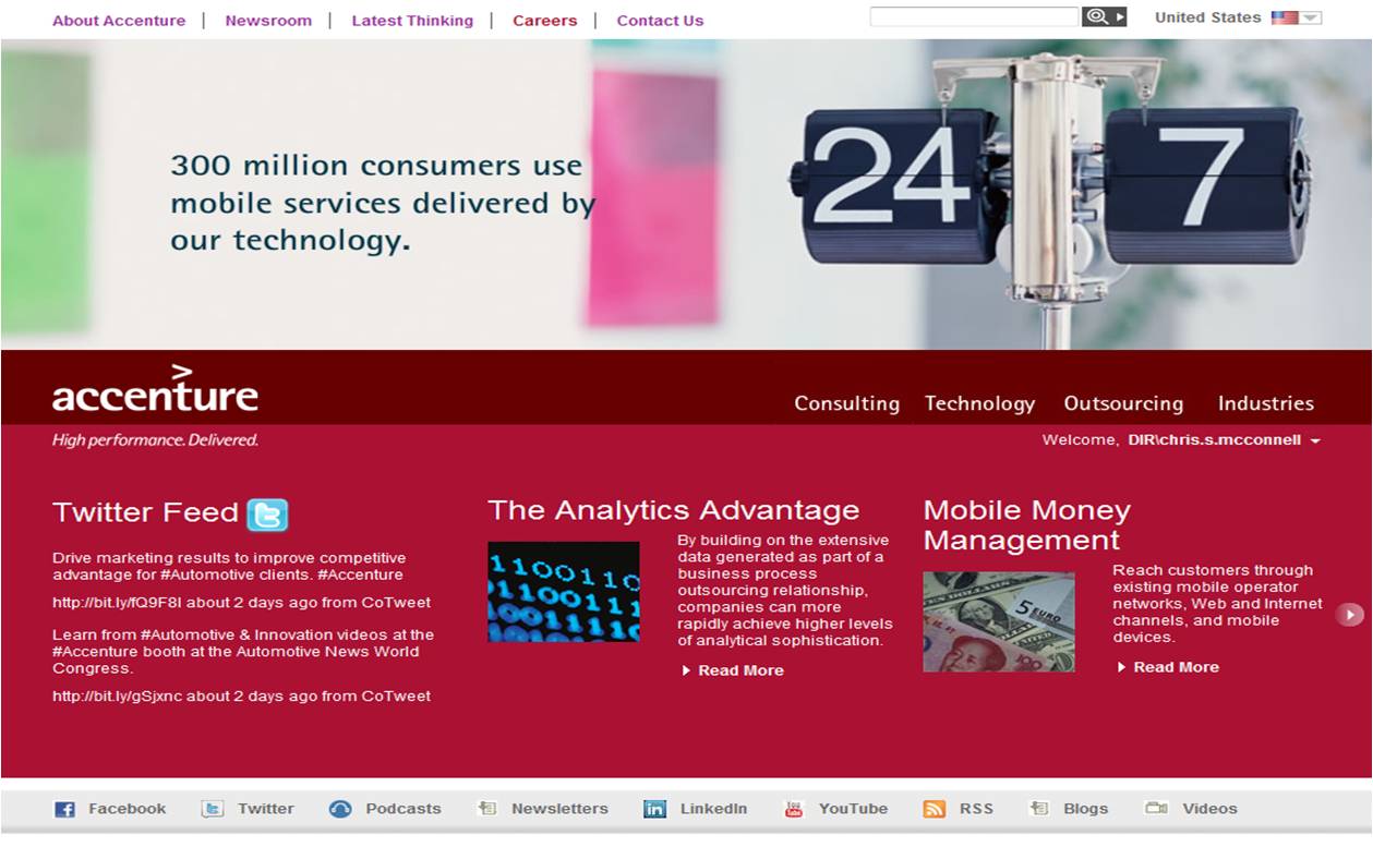 Accenture Corporate Website image