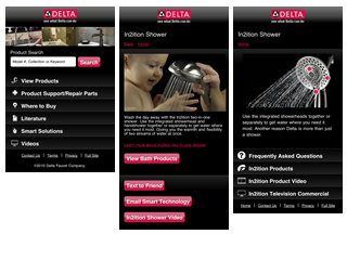 Delta Faucet Mobile Website image