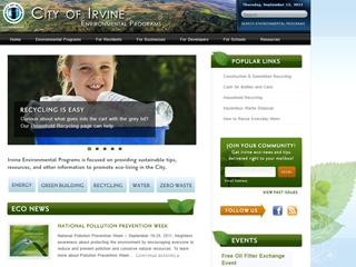 City of Irvine Environmental Programs Website image