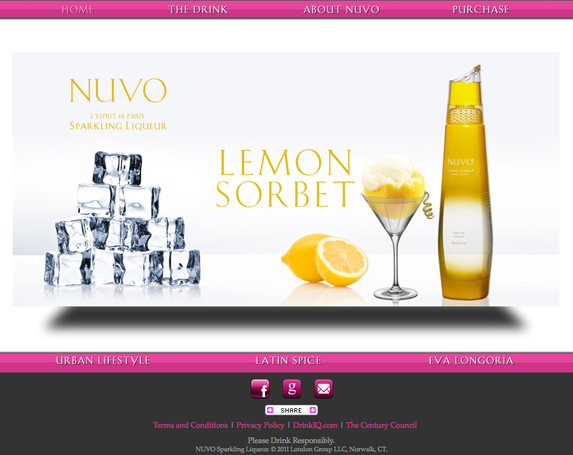 Nuvo Sparkling Liqueur Website image