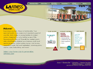 LaFitness Web Site image