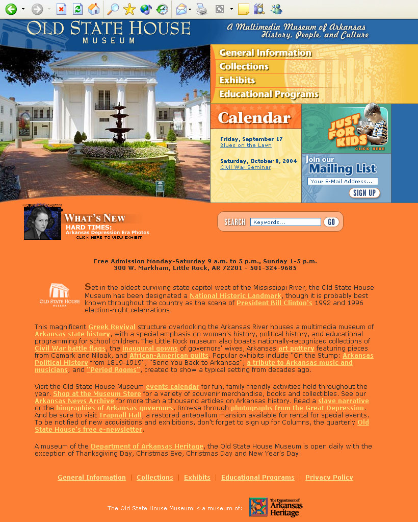 Web Site: Old State House Museum, Little Rock, Arkansas image