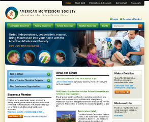 American Montessori Society Website image