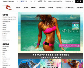 Rip Curl North American eCommerce Site image