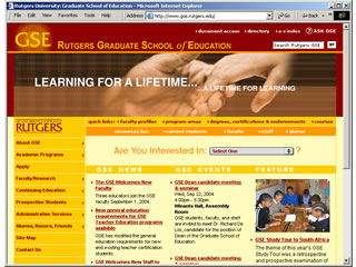 Rutgers Graduate School of Education Web Site image