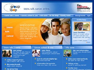 Group Loop: teens. talk. cancer. online. image