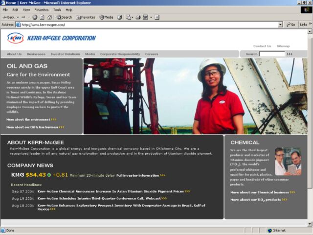 Kerr-McGee Corporation Website image