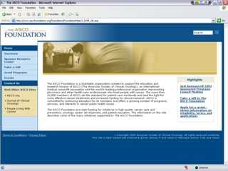 The ASCO Foundation web site image