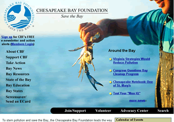 Chesapeake Bay Foundation Web Site image