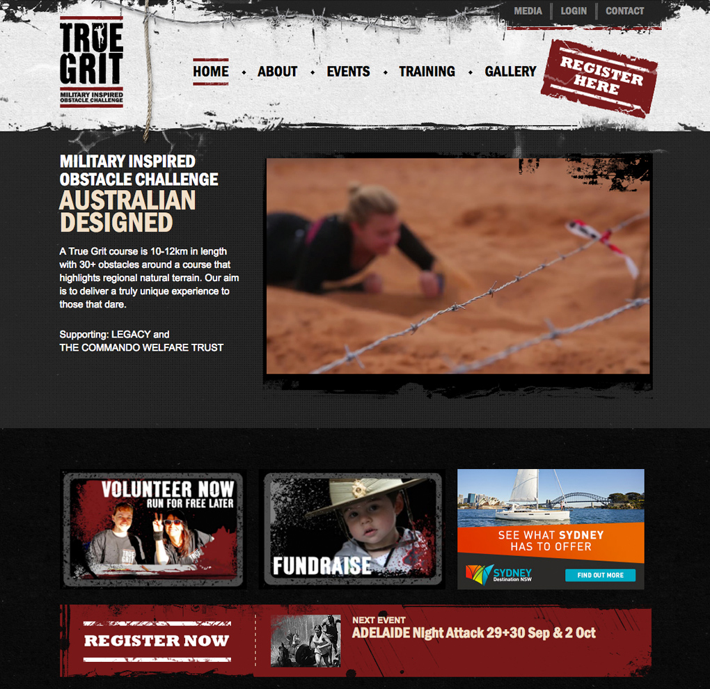 True Grit Website image