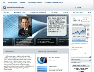 United Technologies Homepage Redesign image